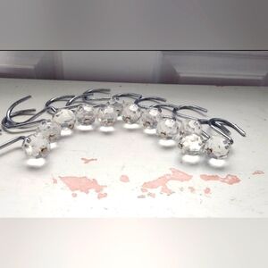 Set of 12 Acrylic Crystal - Chrome Shower Curtain Hooks